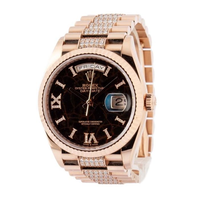 Super Clone Rolex Day-Date 36 Rose Gold Diamond Dial - Image 3