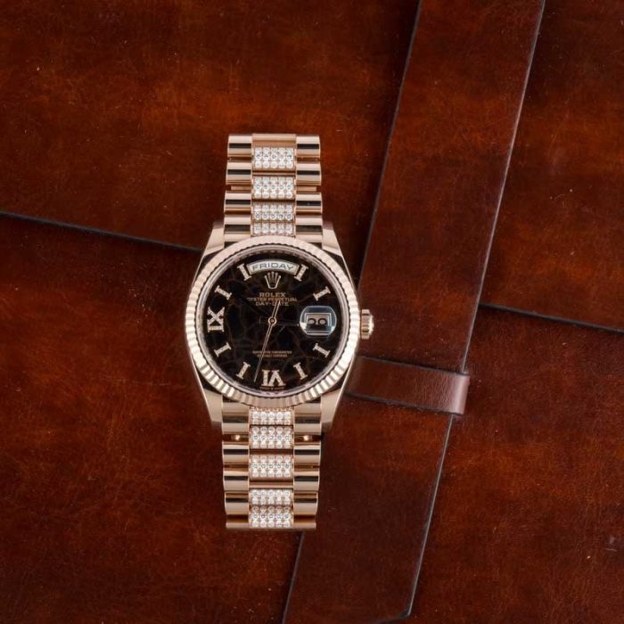 Super Clone Rolex Day-Date 36 Rose Gold Diamond Dial - Image 7