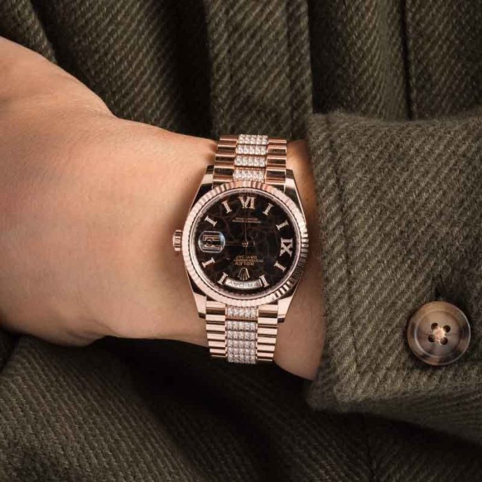 Super Clone Rolex Day-Date 36 Rose Gold Diamond Dial - Image 5