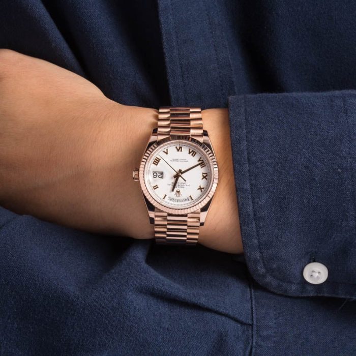 Super Clone Rolex Day-Date 36 128235 Everose Gold Clean Factory - Image 5
