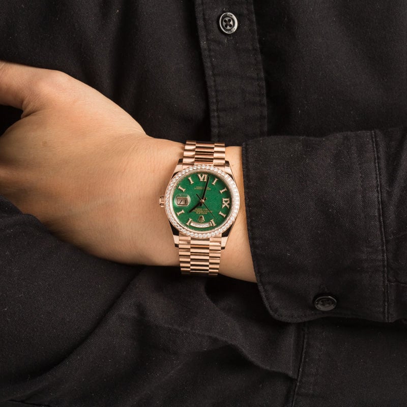 Clean Factory Super Clone Rolex Day-Date 36 Rose Gold Diamond