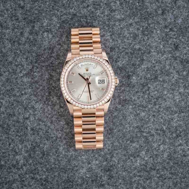 Clean Factory Super Clone Rolex Day-Date 36 Rose Gold Diamond