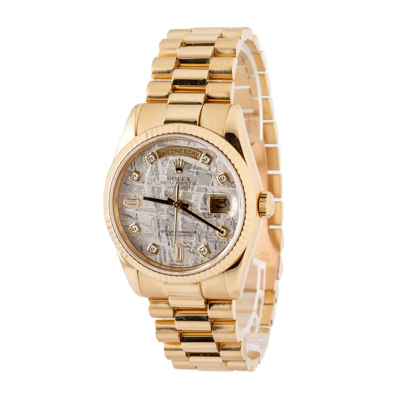 Super Clone Rolex Day-Date 36 Meteorite Diamond Dial 118238