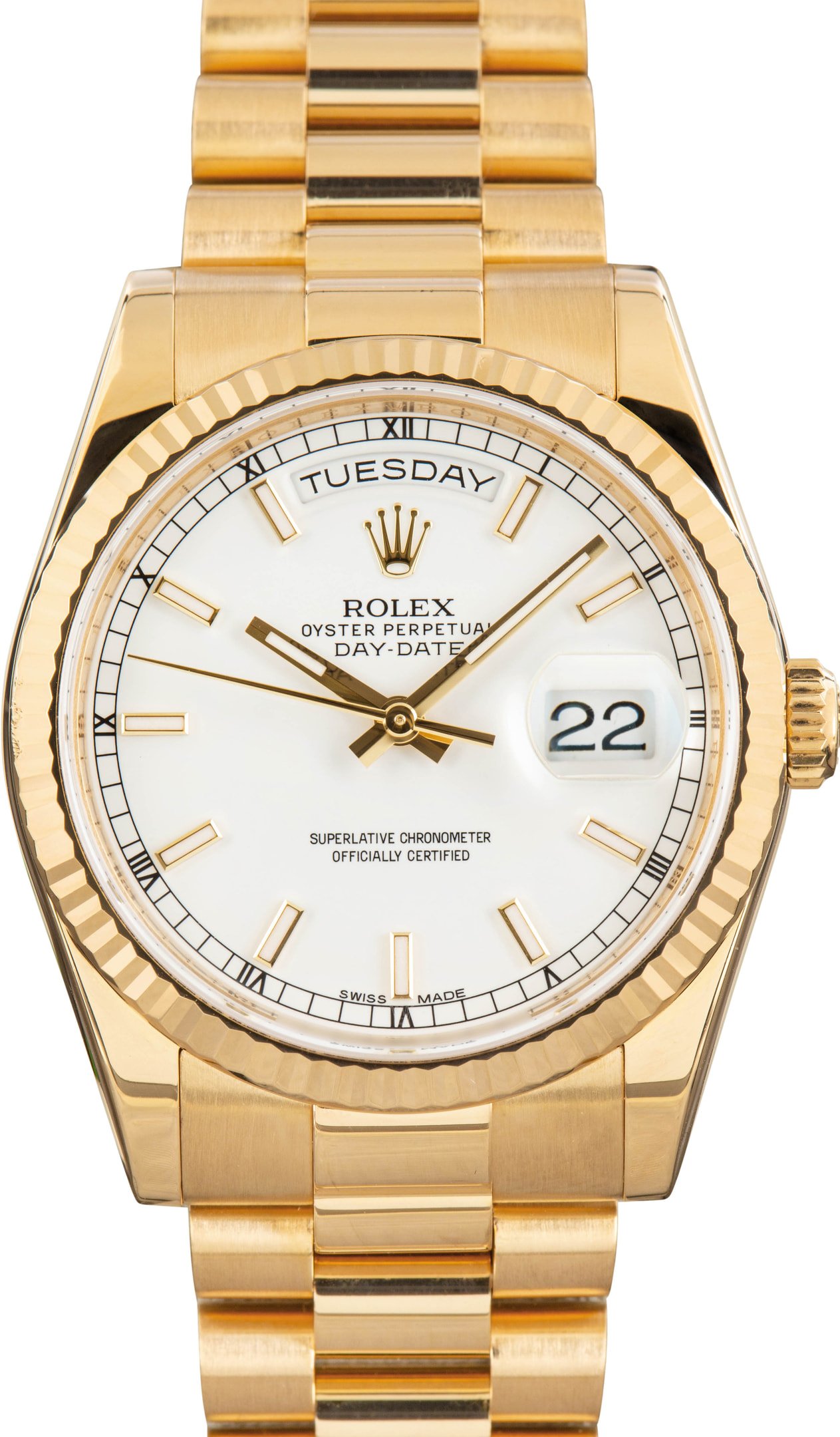 zUsed-Rolex-Day-Date-36-118238-SKU183226 Clean Factory Super Clone Rolex Day-Date 36 Yellow Gold 118238 - Image 1