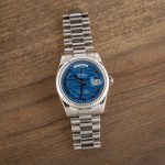 Super Clone Rolex Day-Date 36 White Gold Blue Wave Dial - Image 6