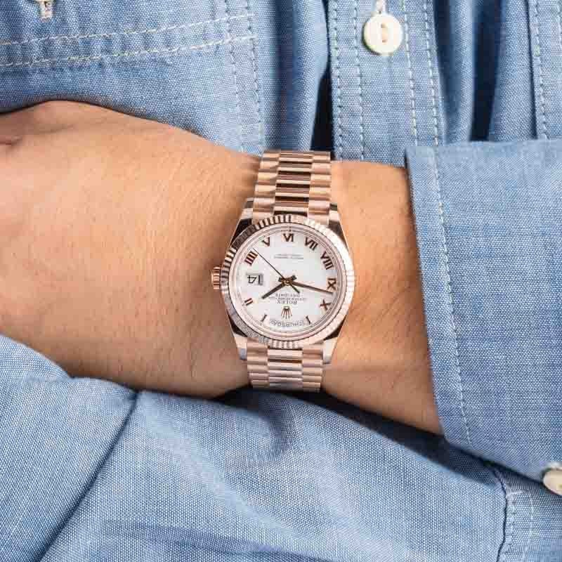 Clean Factory Super Clone Rolex Day-Date 36 128235 Rose Gold