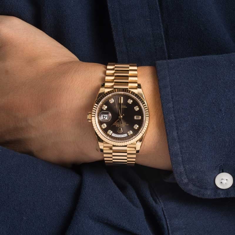 Super Clone Rolex Day-Date 36 128238 AAA Yellow Gold