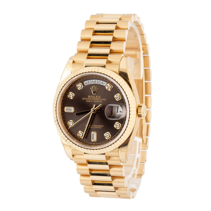 Super Clone Rolex Day-Date 36 128238 AAA Yellow Gold