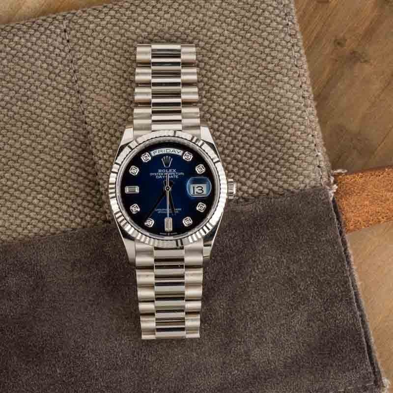Super Clone Rolex Day-Date 128239 Blue Diamond Dial 36mm