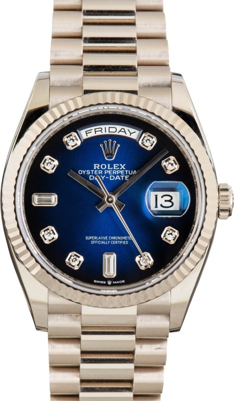 Super Clone Rolex Day-Date 128239 Blue Diamond Dial 36mm