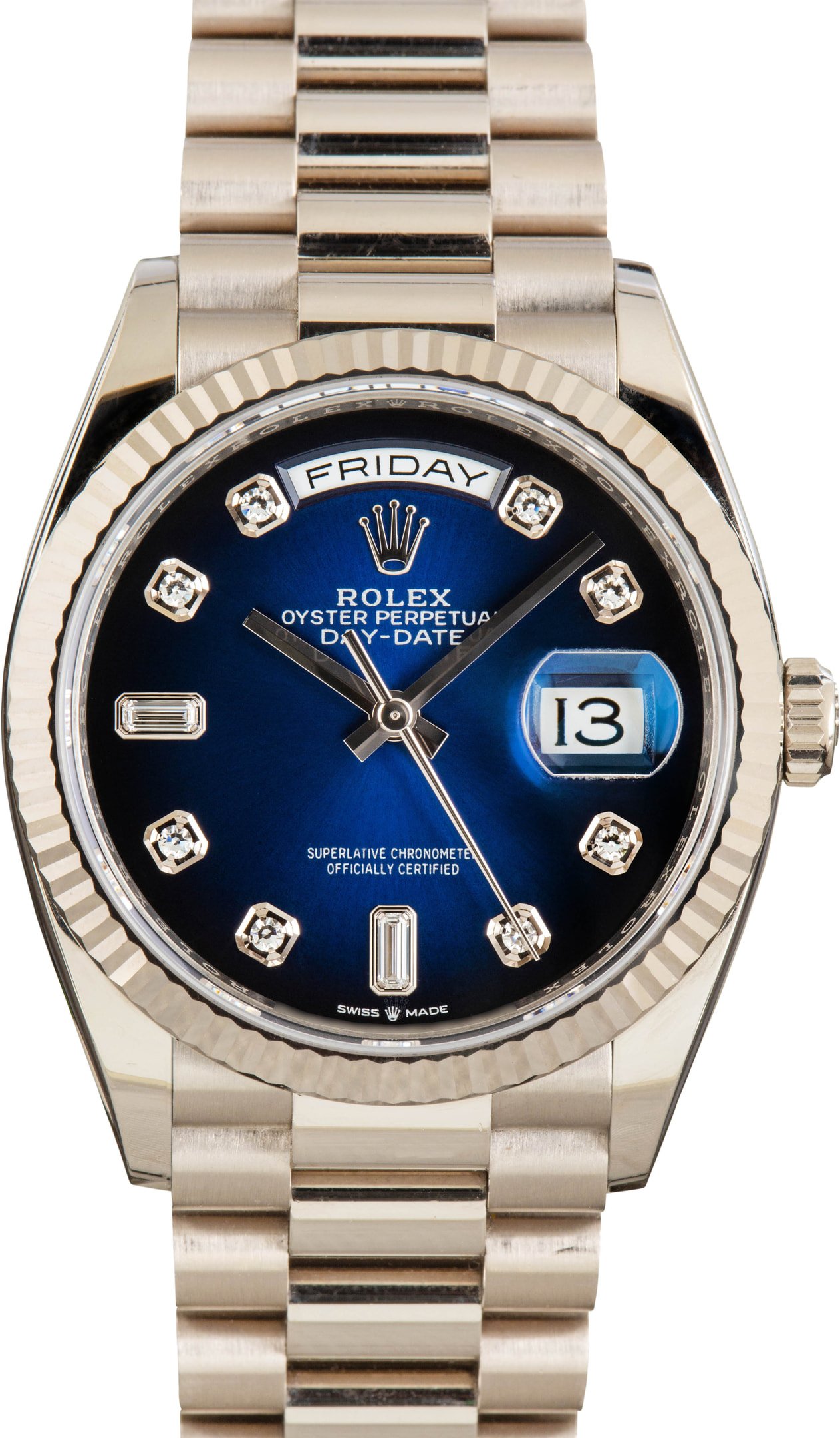 zUsed-Rolex-Day-Date-36-128239-SKU174810-Blue Super Clone Rolex Day-Date 128239 Blue Diamond Dial 36mm - Image 1