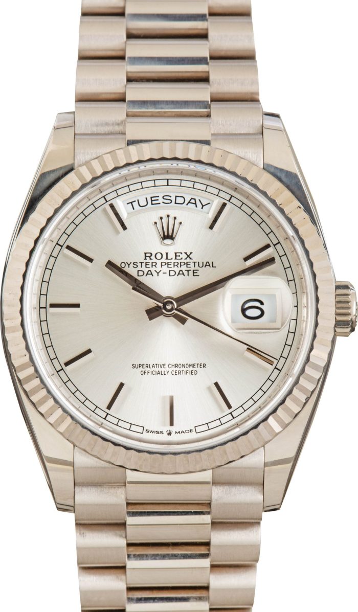 Clean Factory Super Clone Rolex Day-Date 36 White Gold AAA Rep - Image 2