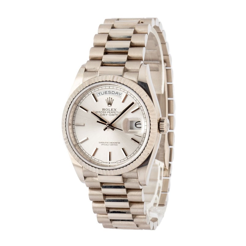 Clean Factory Super Clone Rolex Day-Date 36 White Gold AAA Rep