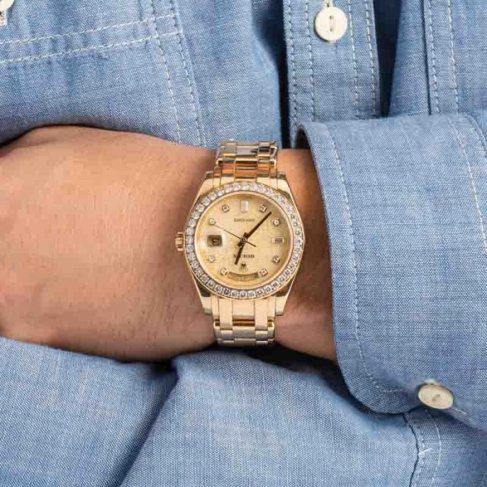 Clean Factory Super Clone Rolex Day-Date 18948 Gold AAA Rep - Image 5