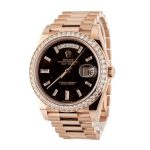Super Clone Rolex Day-Date 40 Rose Gold Diamond Eisenkiesel Dial - Image 3