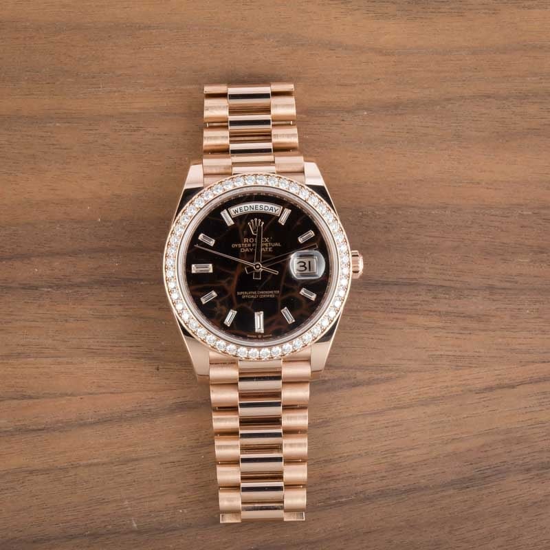 Clean Factory Super Clone Rolex Day-Date 40 Rose Gold Diamond