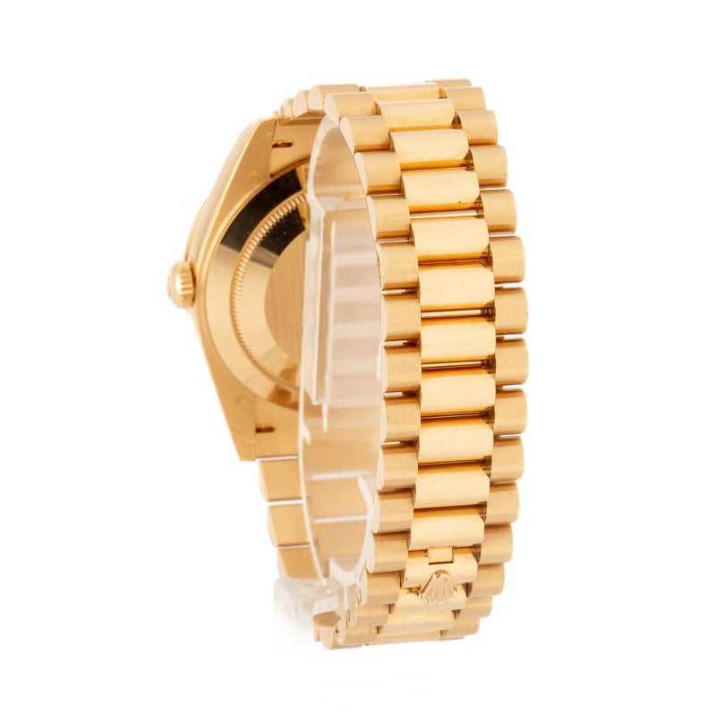 Super Clone Rolex Day-Date 40 Diamond Paved Yellow Gold