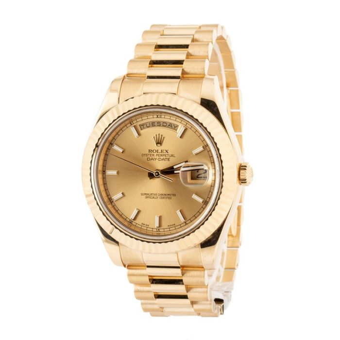 Super Clone Rolex Day-Date II 218238 Champagne Index 41mm - Image 3