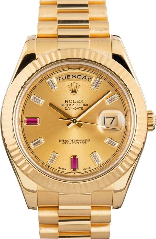 Super Clone Rolex Day-Date II 218238 Yellow Gold AAA Replica