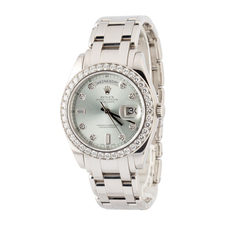 Clean Factory Super Clone Rolex Day-Date Platinum Ice Blue Dial