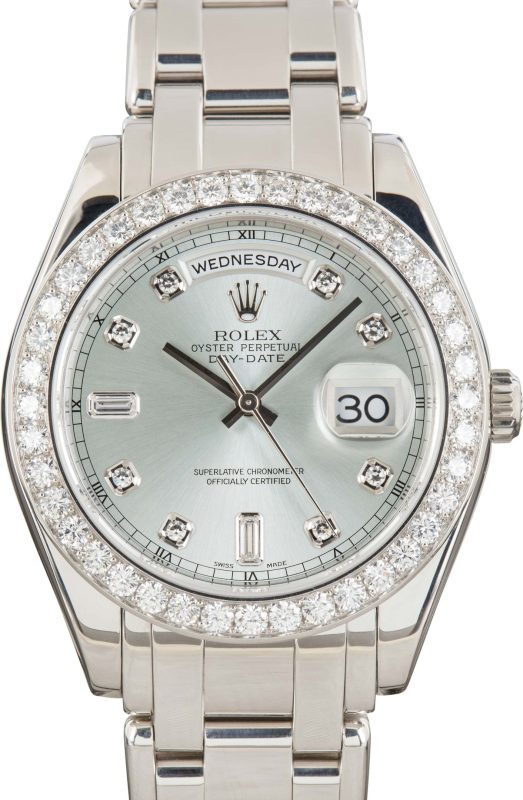 Clean Factory Super Clone Rolex Day-Date Platinum Ice Blue Dial