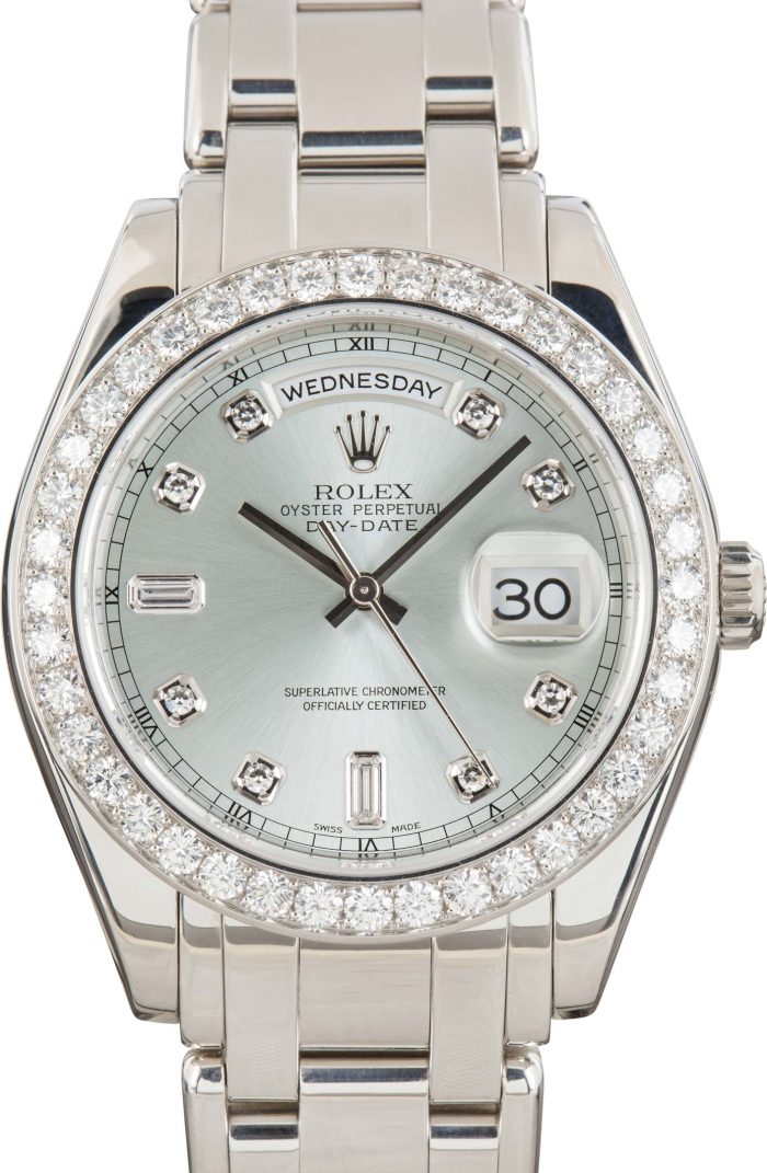 Clean Factory Super Clone Rolex Day-Date Platinum Ice Blue Dial - Image 2
