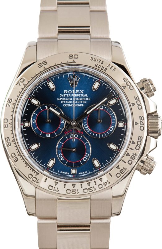 Super Clone Rolex Daytona 116509 Blue Dial White Gold