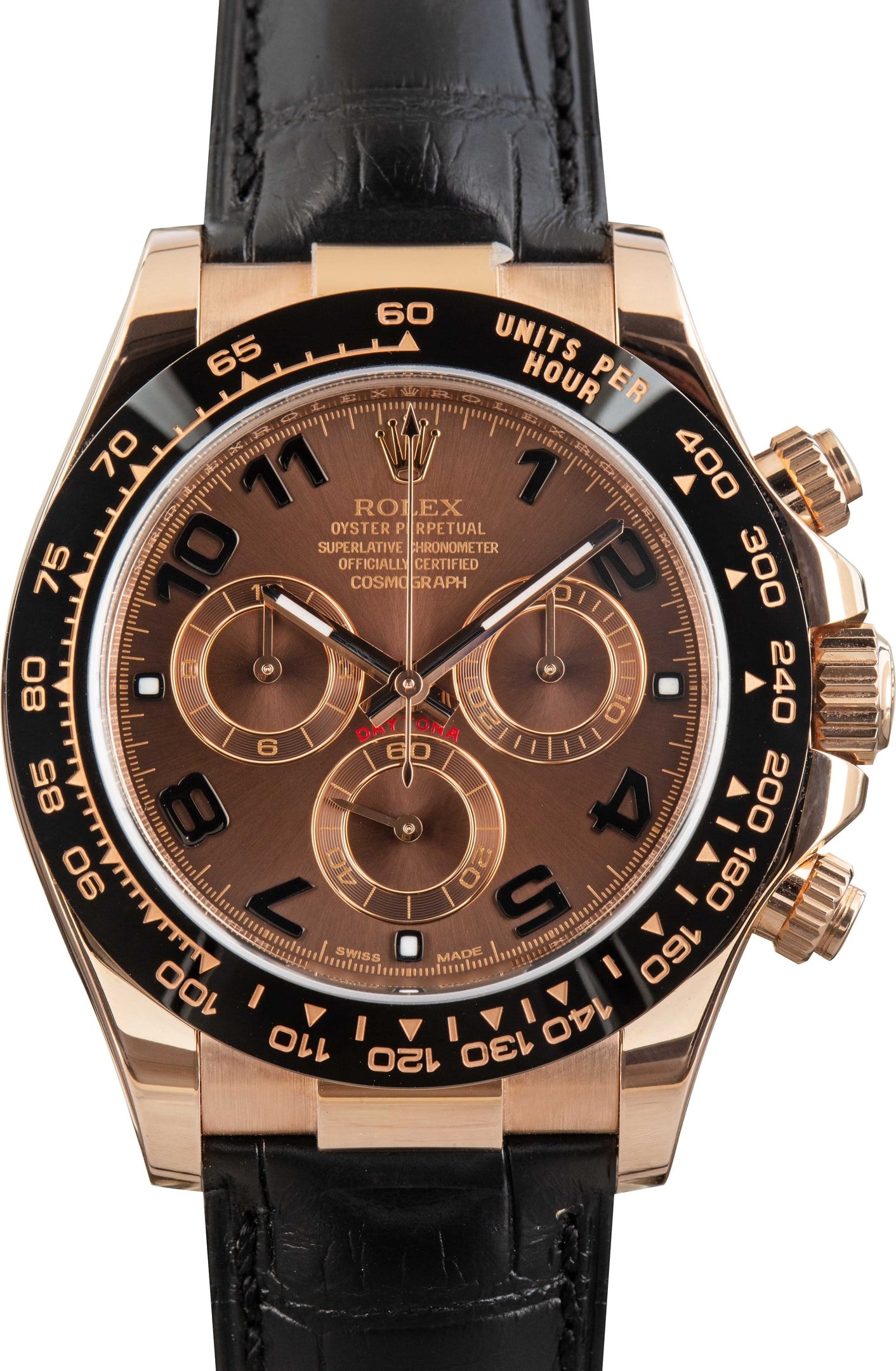 zUsed-Rolex-Daytona-116515-Chocolate-Arabic-Dial-SKU183430 Clean Factory Super Clone Rolex Daytona 116515 Rose Gold - Image 1