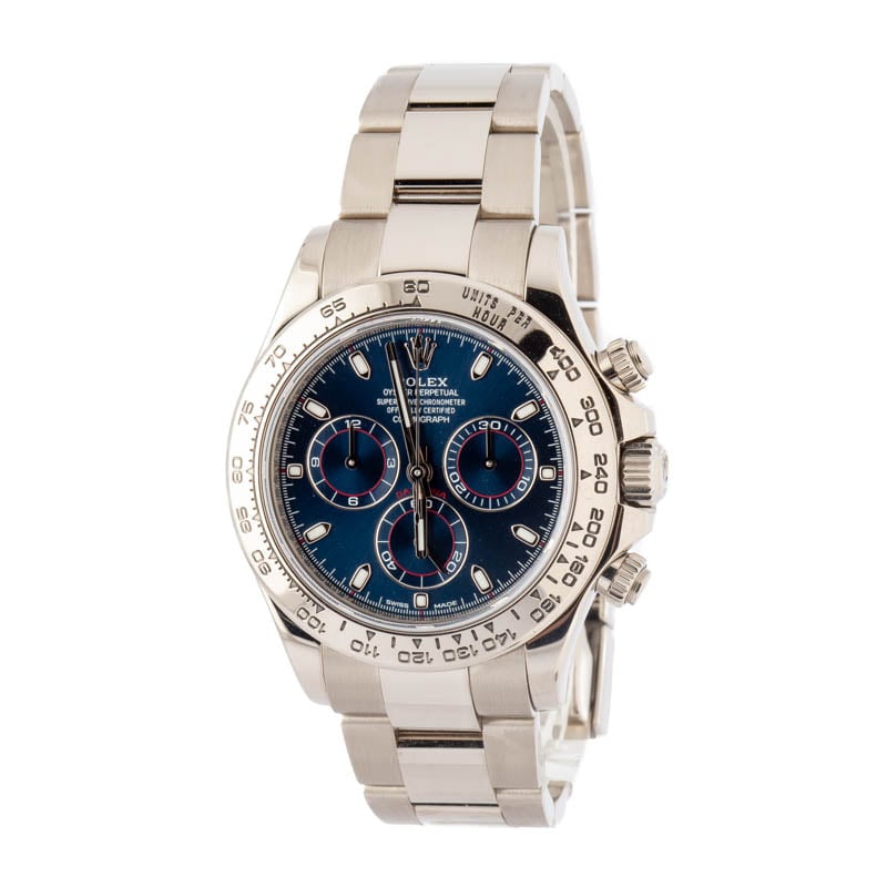 Super Clone Rolex Daytona 116509 Blue Dial White Gold