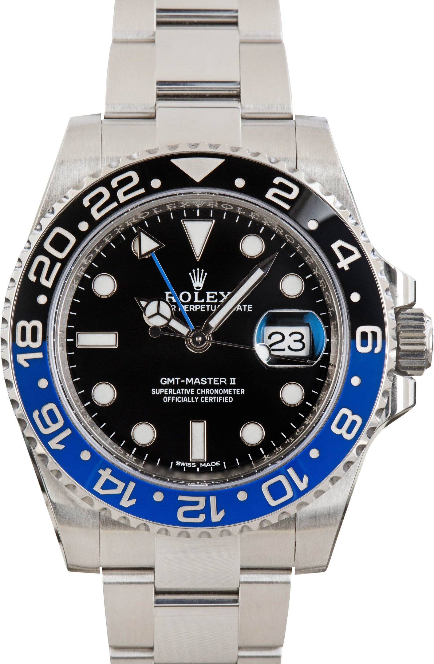 zUsed-Rolex-GMT-Master-II-116710-Black-Chromalight-Dial-SKU182811 Super Clone Rolex GMT-Master II 116710 Batman Stainless Steel - Image 1