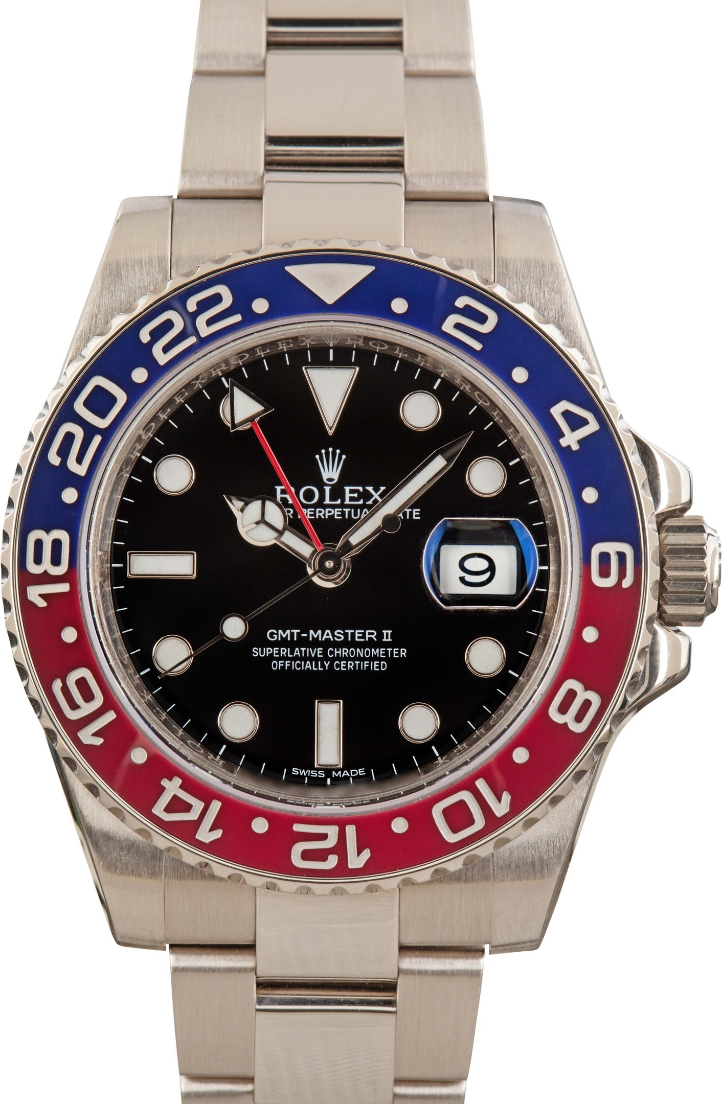 zUsed-Rolex-GMT-Master-II-116719-Black-Dial-SKU174811 Super Clone Rolex GMT-Master II 116719 White Gold Pepsi - Image 1