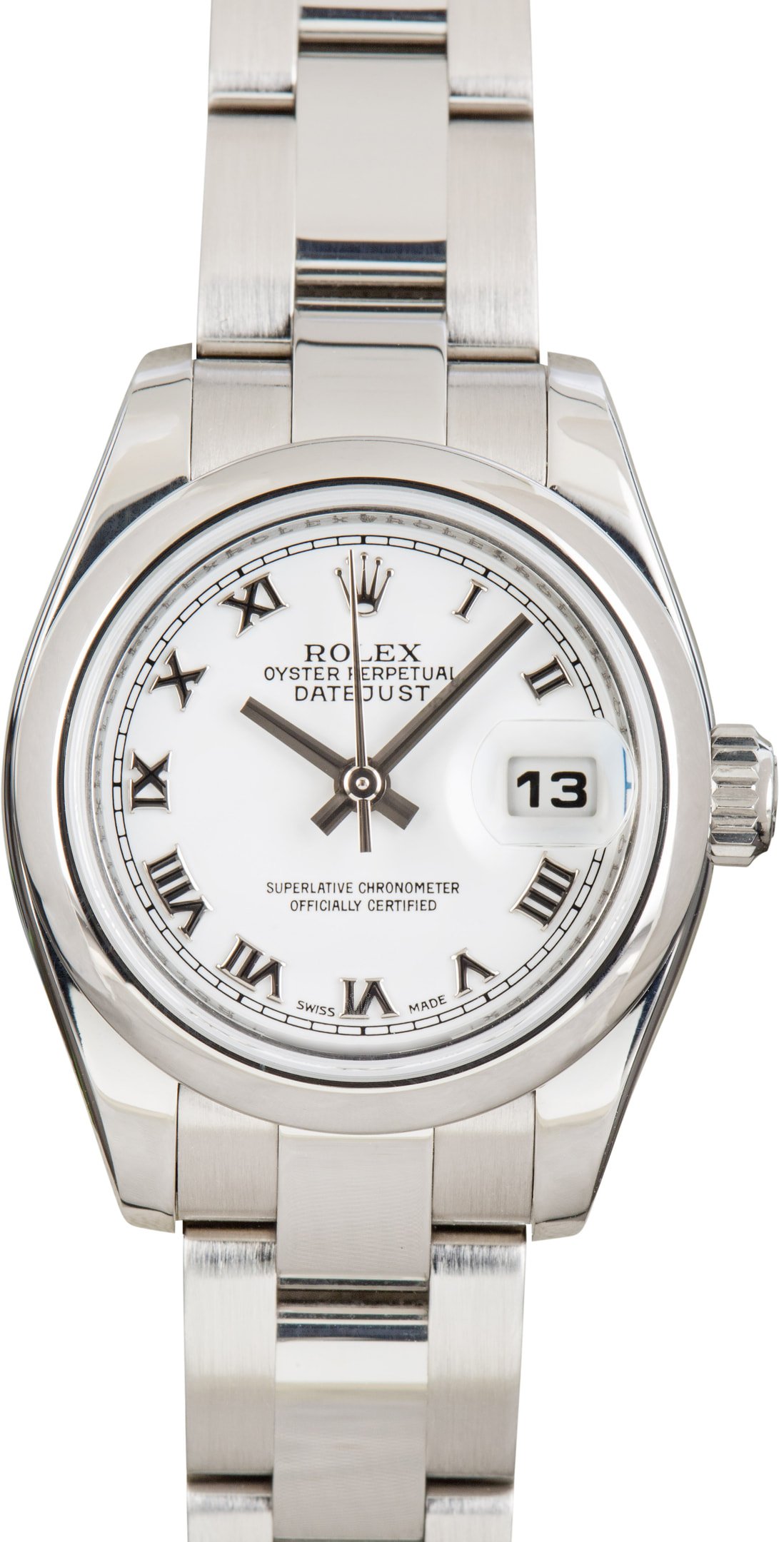 zUsed-Rolex-Lady-Datejust-179160-White-Roman-Dial-SKU174225 Clean Factory Super Clone Rolex Lady Datejust 179160 26mm - Image 1