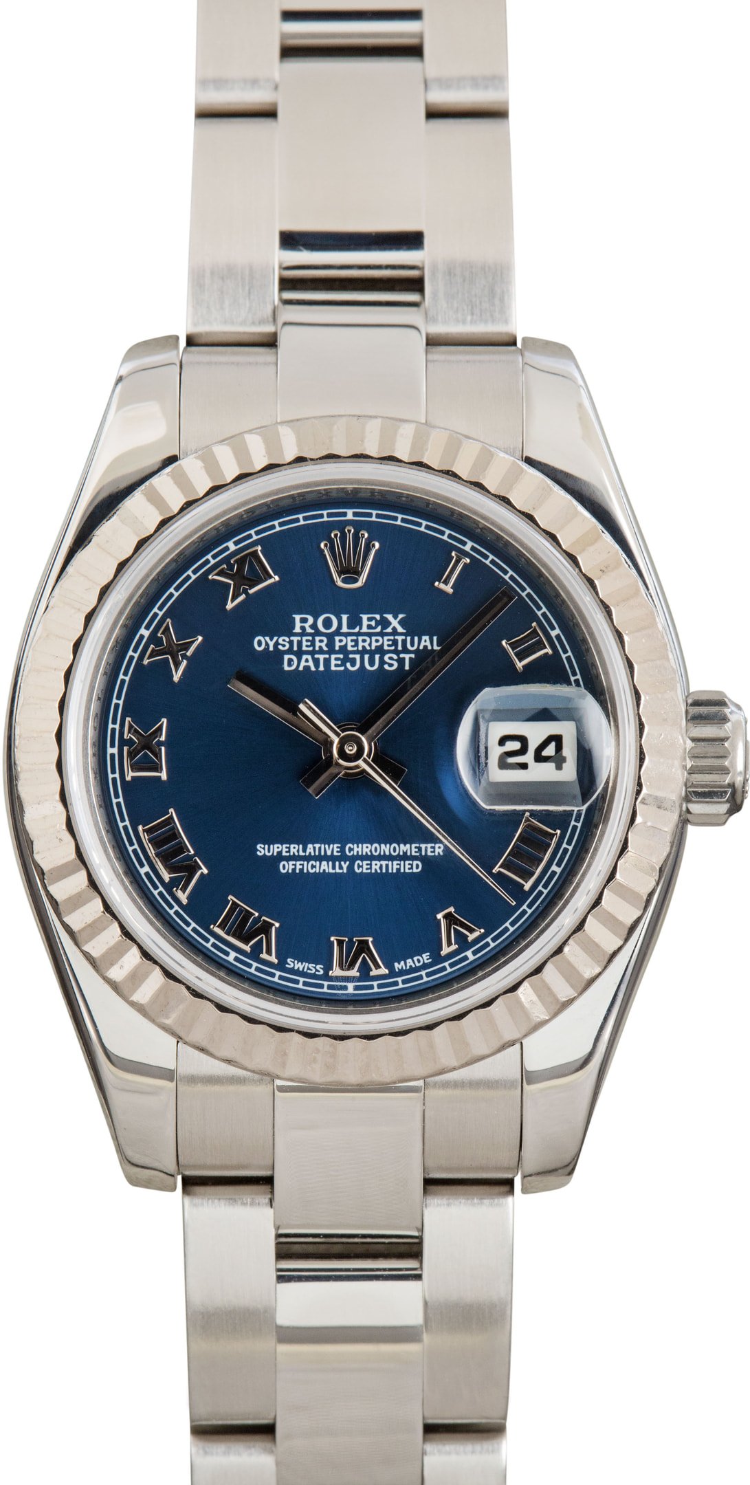 zUsed-Rolex-Lady-Datejust-179174-SKU182963 Super Clone Rolex Lady Datejust 179174 Blue Roman Dial 26mm - Image 1