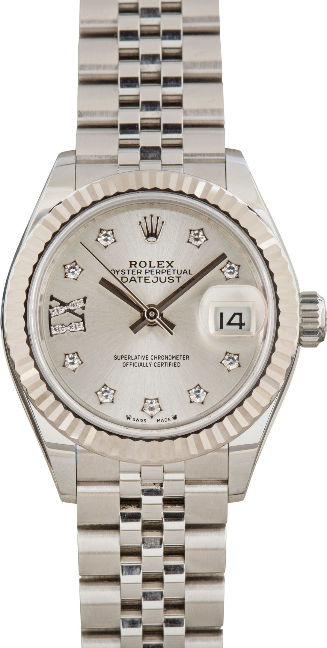 zUsed-Rolex-Lady-Datejust-279174-SKU183699 Clean Factory Super Clone Rolex Lady Datejust 279174 Silver Diamond - Image 1