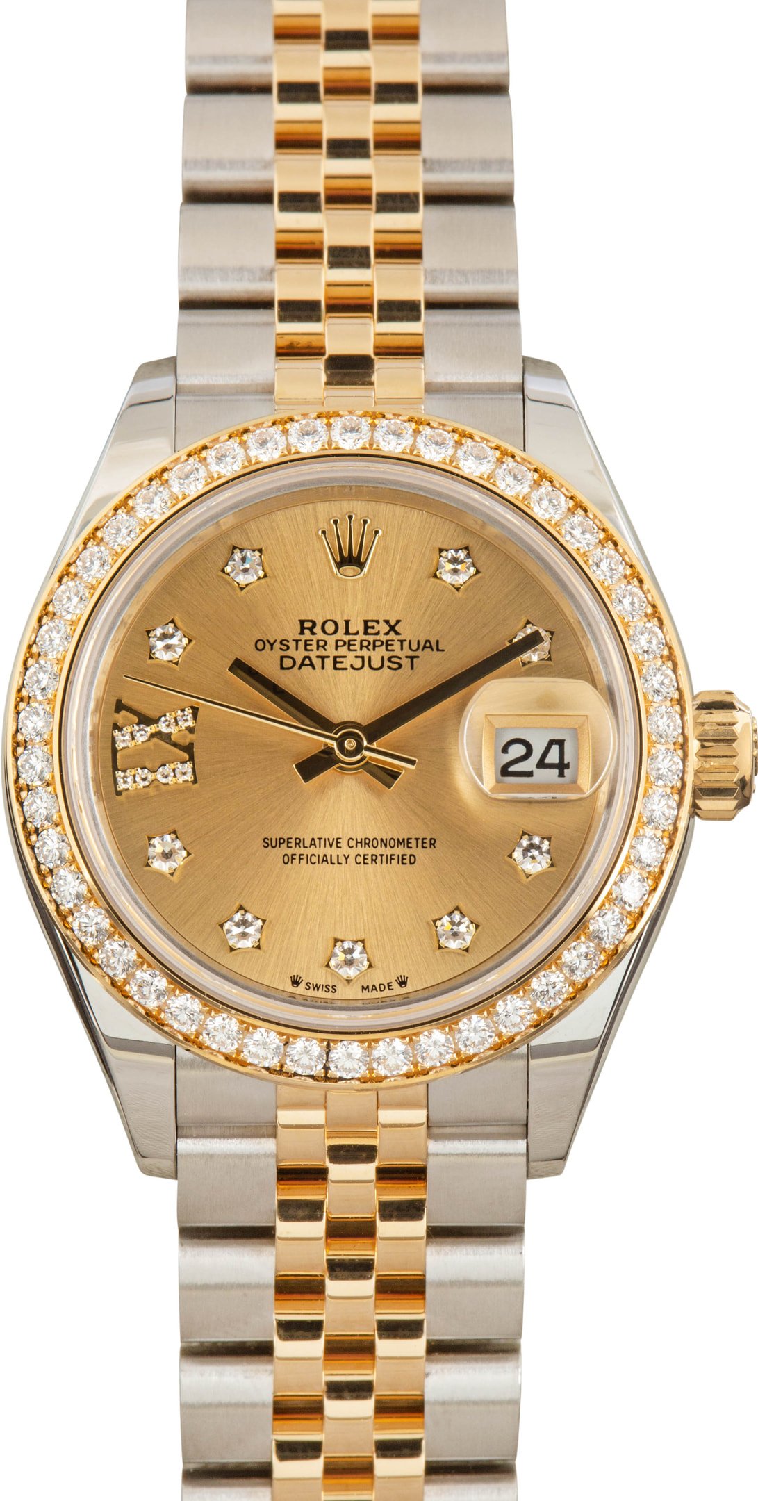 zUsed-Rolex-Lady-Datejust-279383-SKU183544 Super Clone Rolex Lady Datejust 28mm Champagne Diamond 279383 - Image 1