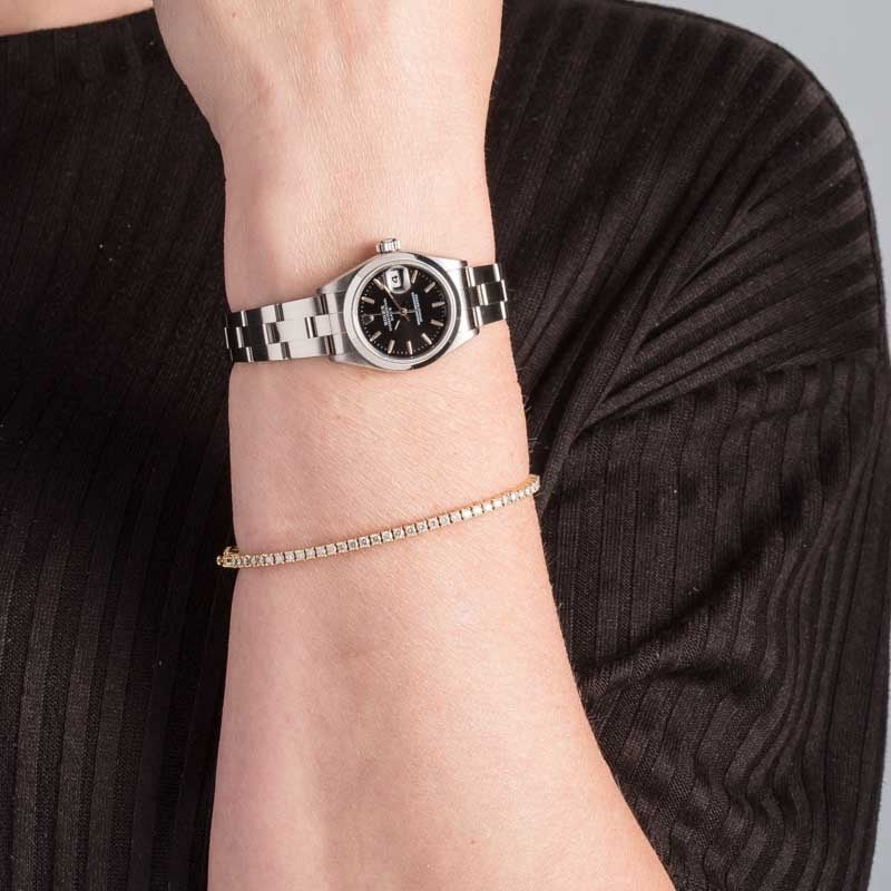 Super Clone Rolex Date 69160 Black Dial 26mm Clean Factory