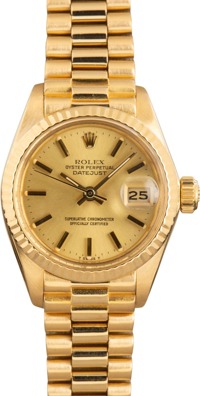 Super Clone Rolex Lady Datejust 6917 18K Gold AAA Replica - Image 2