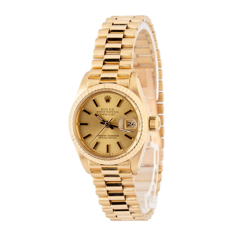 Super Clone Rolex Lady Datejust 6917 18K Gold AAA Replica