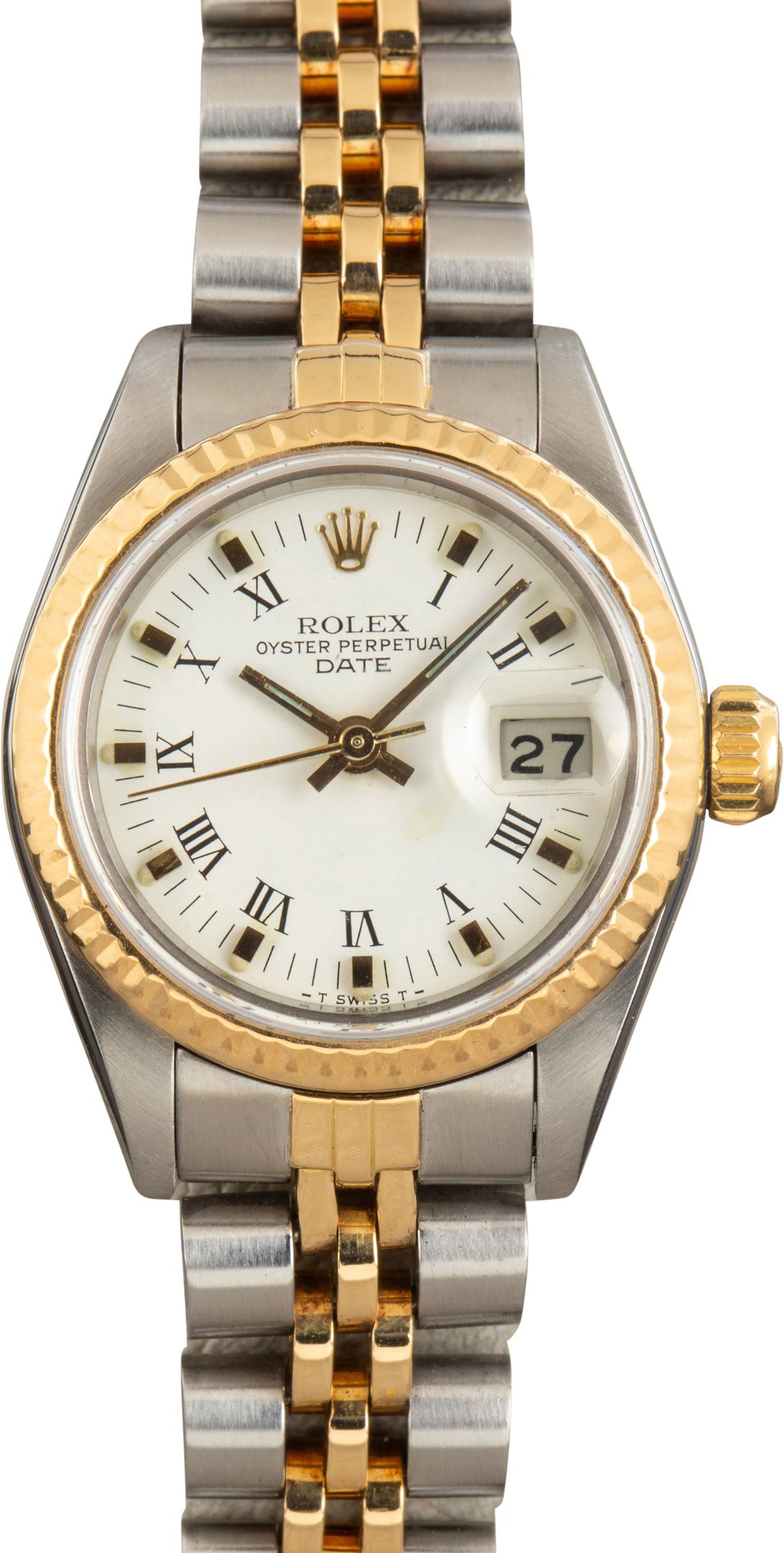 zUsed-Rolex-Lady-Datejust-69173-White-Roman-Dial-SKU175926 Clean Factory Super Clone Rolex Date 69173 Two-Tone 26MM - Image 1