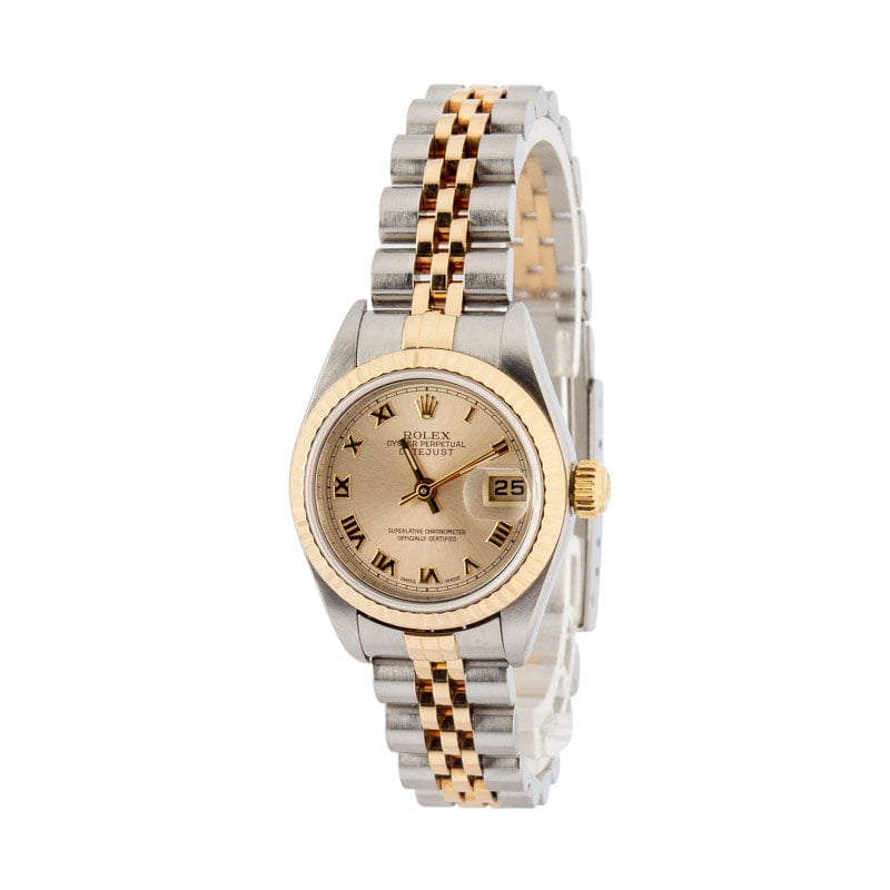 Super Clone Lady Rolex Datejust 79173 Steel Gold Champagne Roman