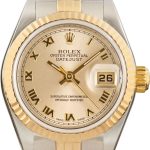 Super Clone Lady Rolex Datejust 79173 Steel Gold Champagne Roman