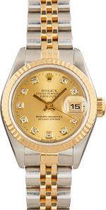 Clean Factory Super Clone Rolex Lady Datejust 79173 Champagne Diamond
