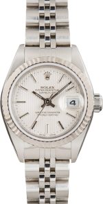 Super Clone Rolex Lady Datejust 79174 Silver Tapestry 26mm