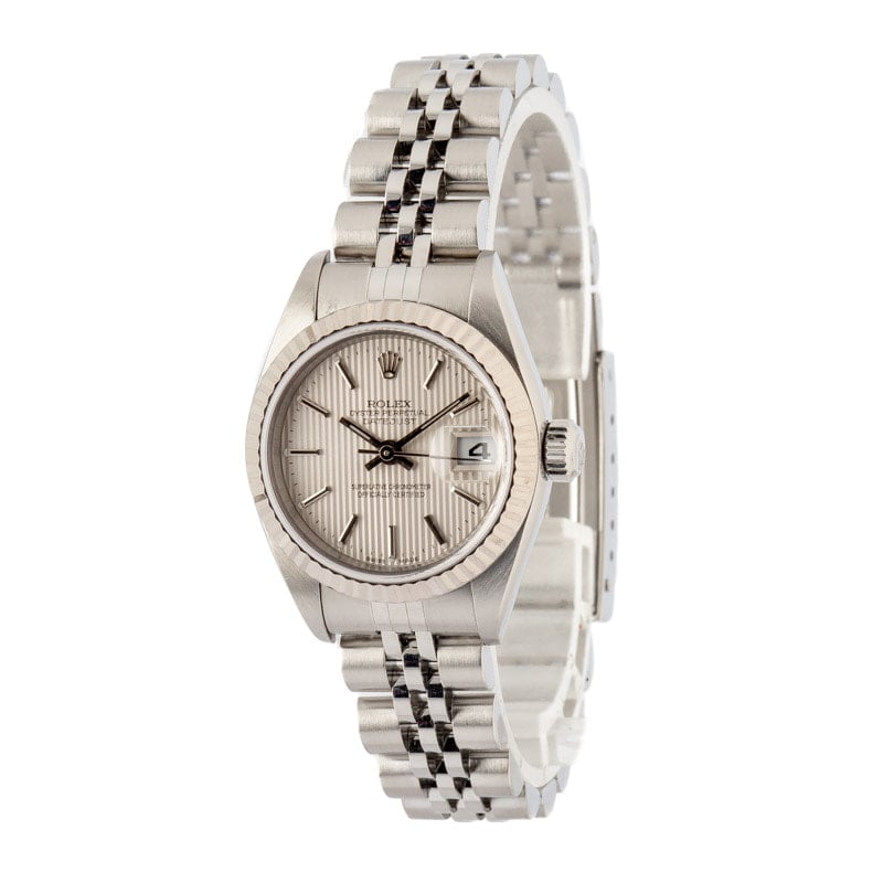 Super Clone Rolex Lady Datejust 79174 Silver Tapestry 26mm