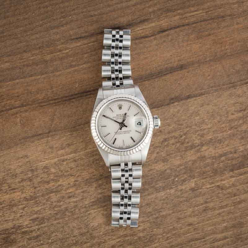 Super Clone Rolex Lady Datejust 79174 Silver Tapestry 26mm