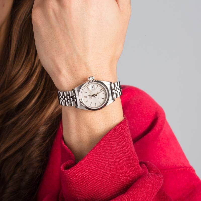 Super Clone Rolex Lady Datejust 79174 Silver Tapestry 26mm