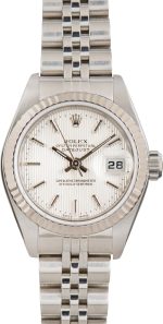 Super Clone Rolex Lady Datejust 79174 Silver Tapestry 26mm