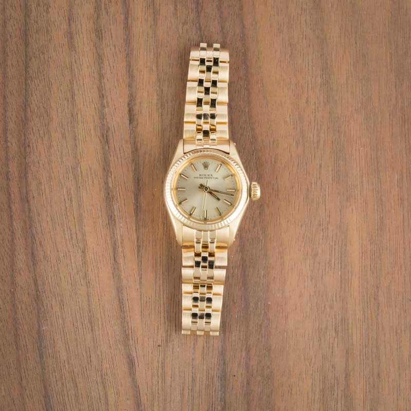 Super Clone Rolex Lady Oyster Perpetual 6719 Yellow Gold AAA
