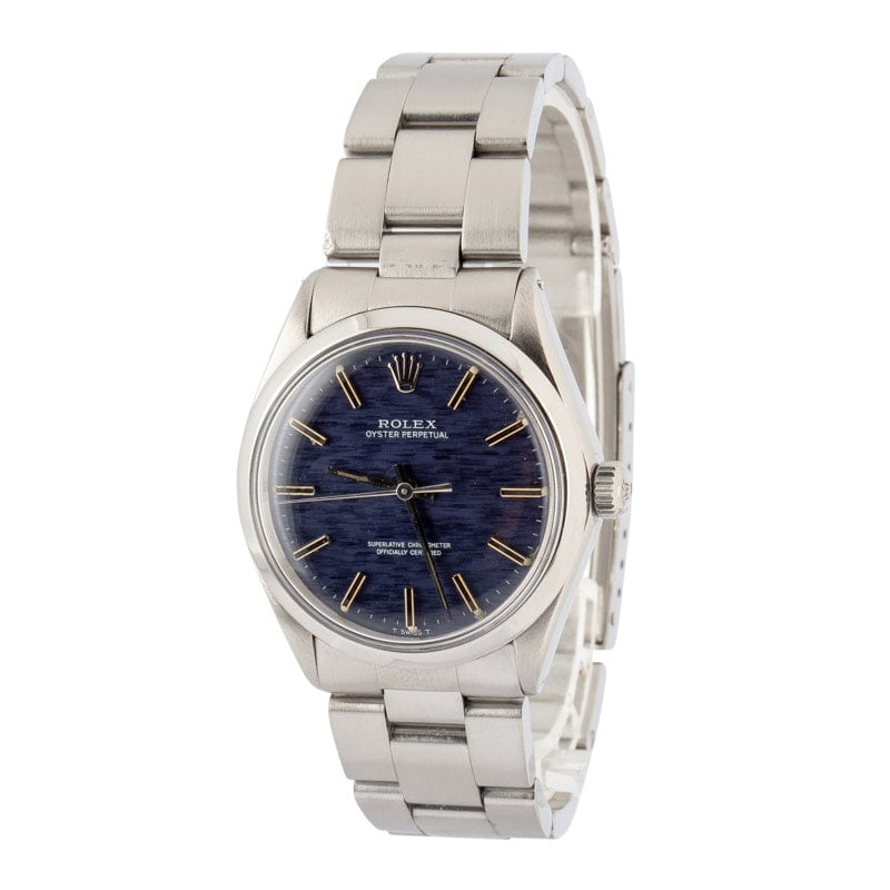 Super Clone Rolex Oyster Perpetual 34 Blue Dial 1002 Stainless Steel