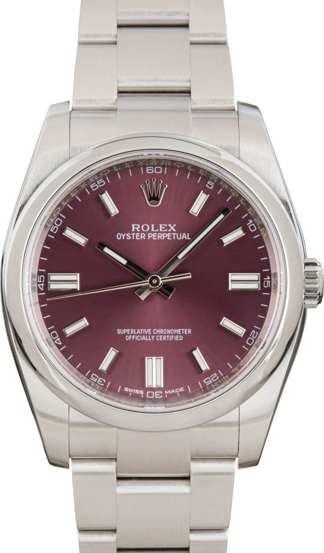 Super Clone Rolex Oyster Perpetual 36mm Red Grape Dial AAA